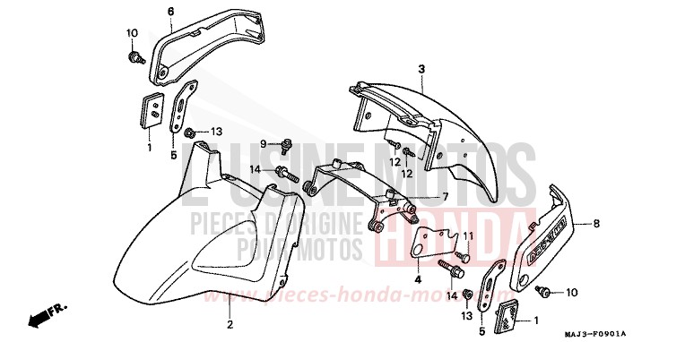 FRONT FENDER (ST1100AT/AV/AW) for Pan-European ABS CANDY WINE BERRY RED-U (R114) from 1998
